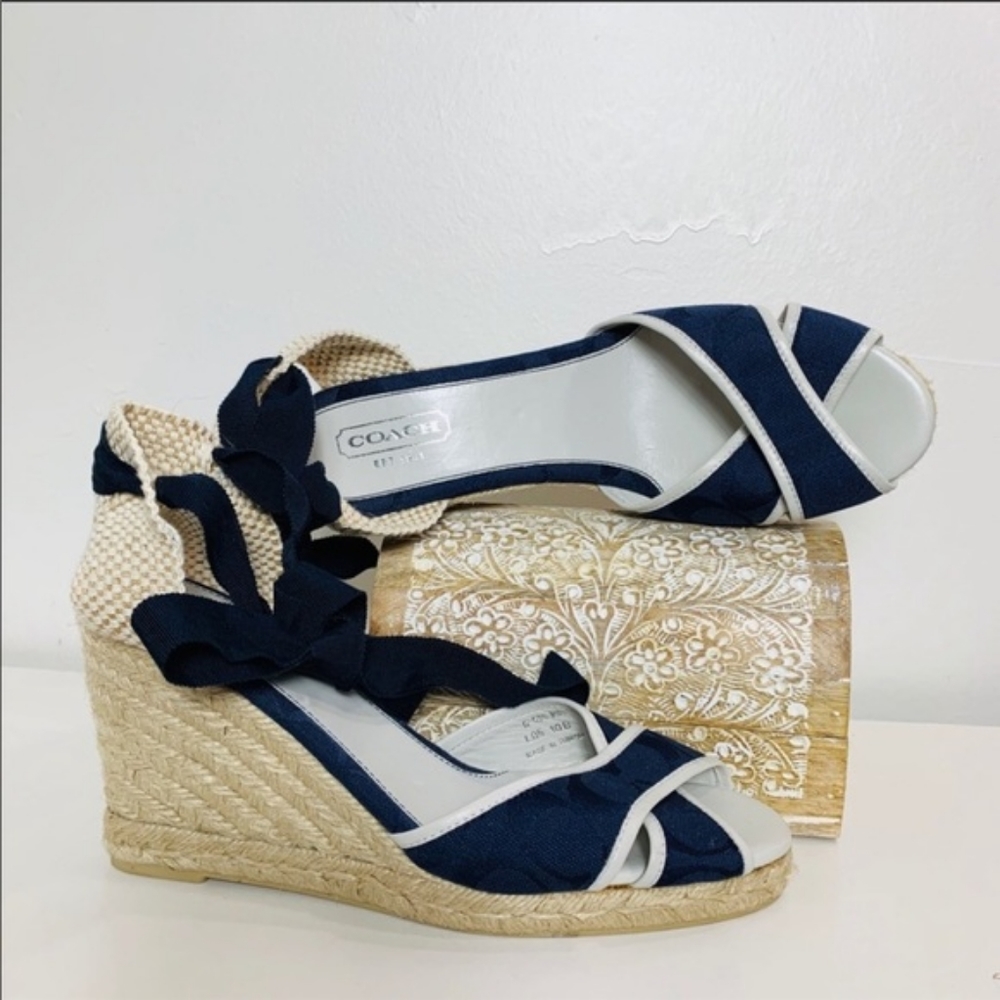 Coach Mila Lace Up Espadrille Wedges 9B